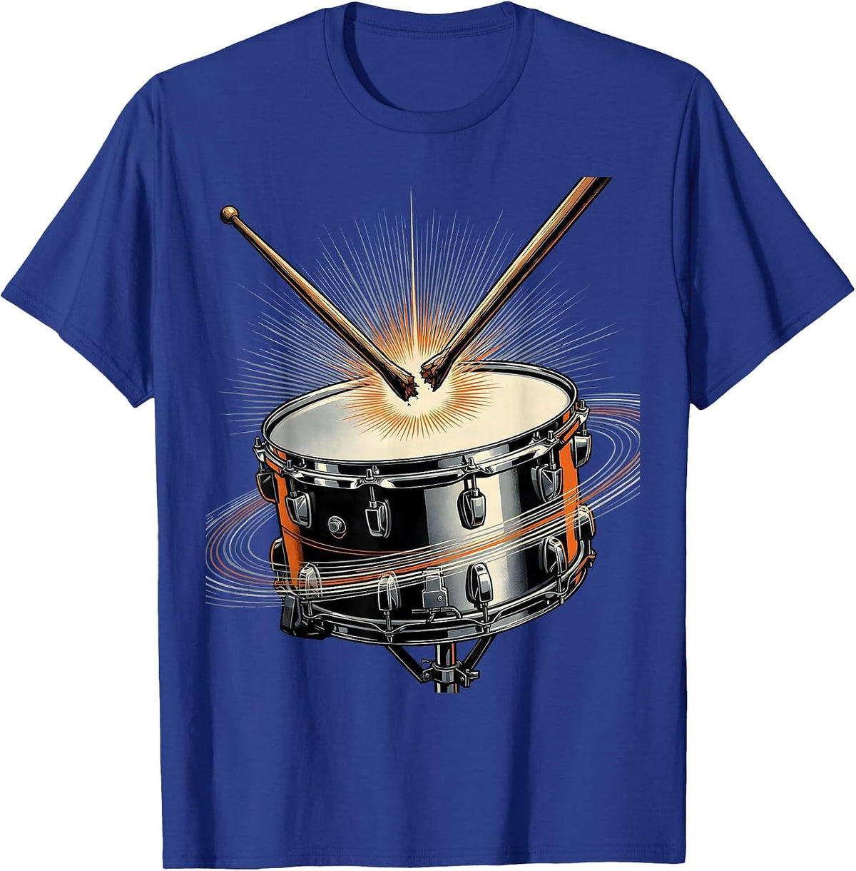 Broken Drumstick Snare Drum Drummer Graphic T-Shirt - Royal Blue