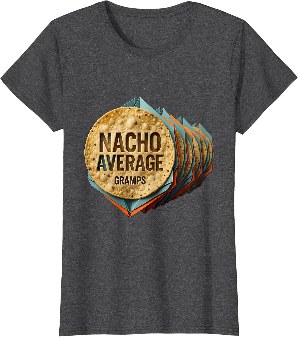 Women's Nacho Average Gramps Funny Grandpa Cinco De Mayo Party Gift T-Shirt - Dark Heather Grey