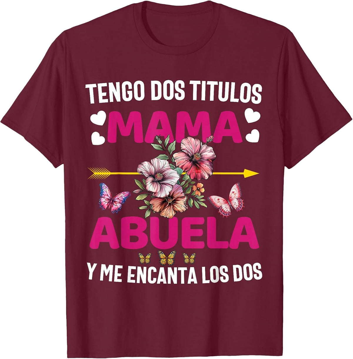 Regalos para Mama Dia De Las Madre Espanol Camiseta Abuela T-Shirt - Burgundy