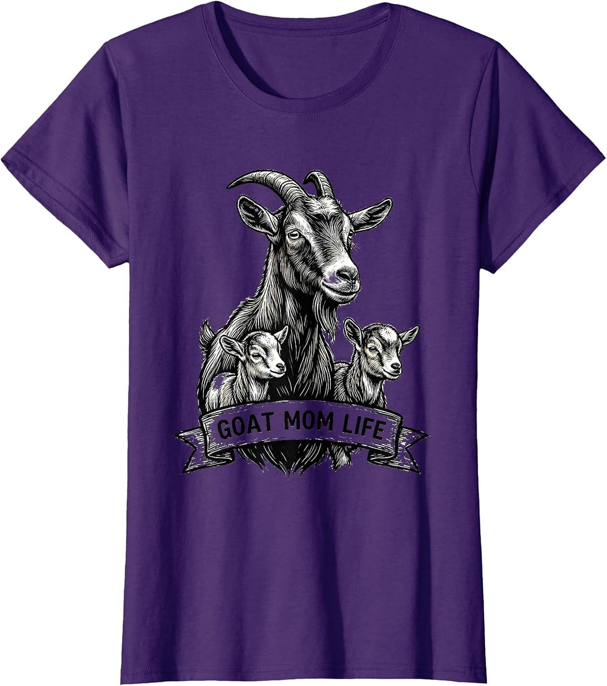 Women's Goat Mom Life Proud Goat Lover Design T-Shirt - Purple