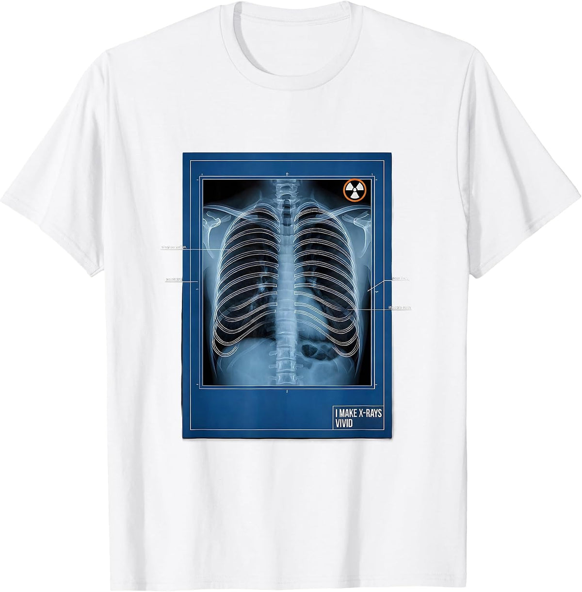 Men's I Make X-Rays Vivid Technical Blueprint Radiology Tech Rad T-Shirt - White