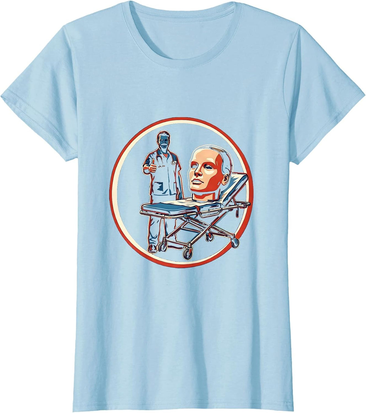 Medic Thumbs-Up CPR Mannequin Humor Paramedic Gift T-Shirt - Baby Blue