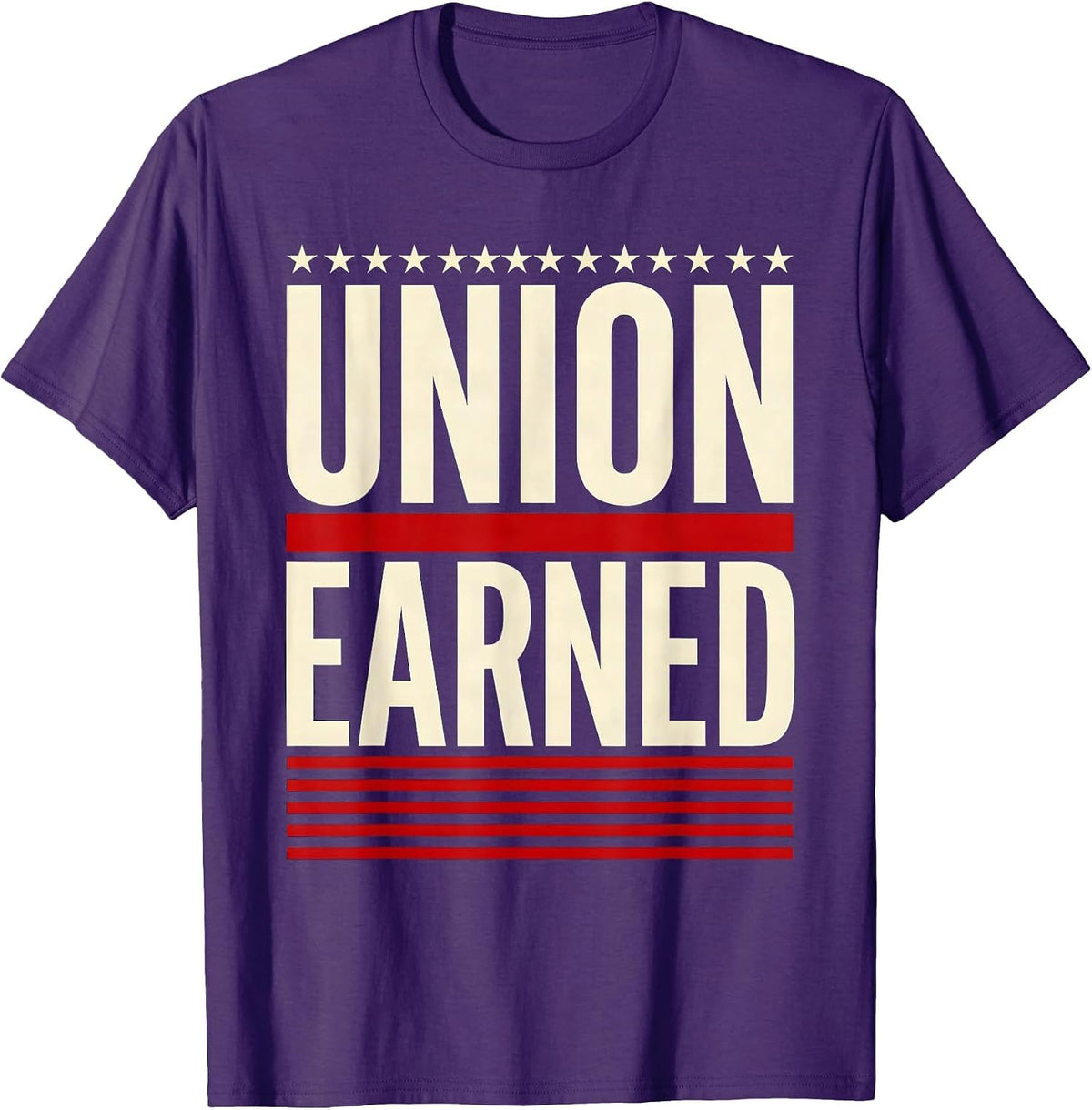 Men's Union Earned Patriotic Labor Day Worker Pride Blue Collar T-Shirt - Purple