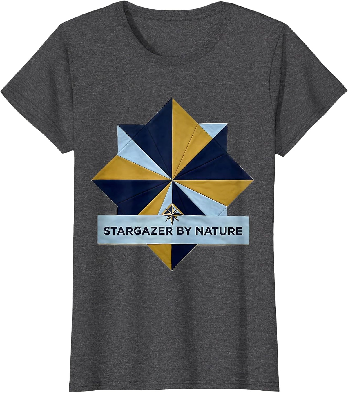 Women's Stargazer By Nature Galaxy Space Design T-Shirt - Dark Heather Grey