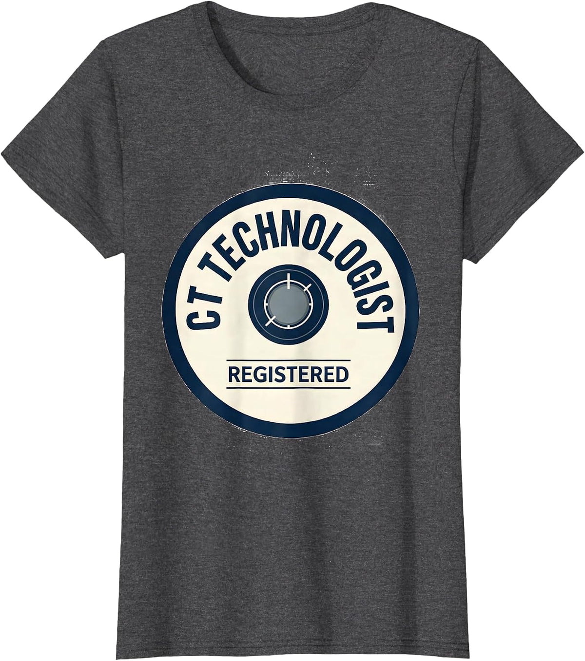 Women's CT Technologist Registered Radiology Tech Emblem Badge T-Shirt - Dark Heather Grey