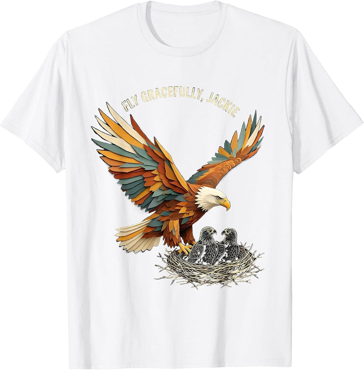 Fly Gracefully, Jackie Memorial Bald Eagle Tribute Wildlife T-Shirt - White