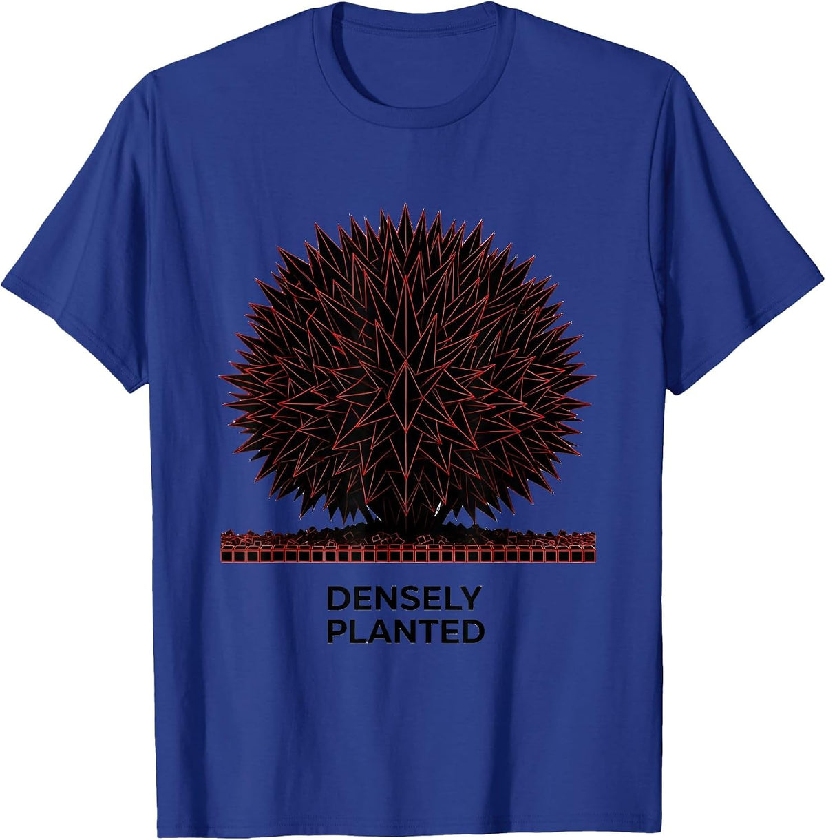 Densely Planted Geometric Gardener Houseplant Lover Humor T-Shirt - Royal Blue