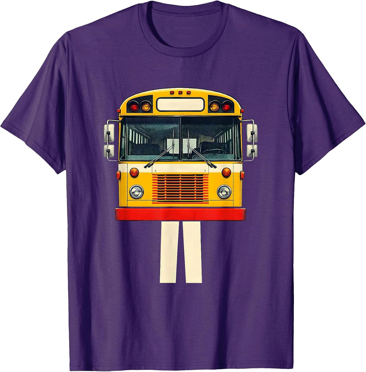 Men's School Bus Driver Funny Costume Back to School T-Shirt - Purple