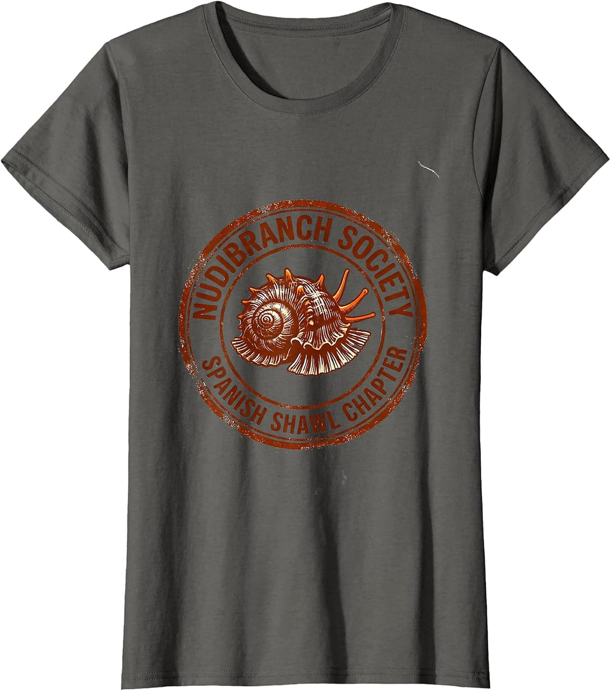 Women's Nudibranch Society Spanish Shawl Chapter Cute Sea Slug Lover T-Shirt - Asphalt Grey