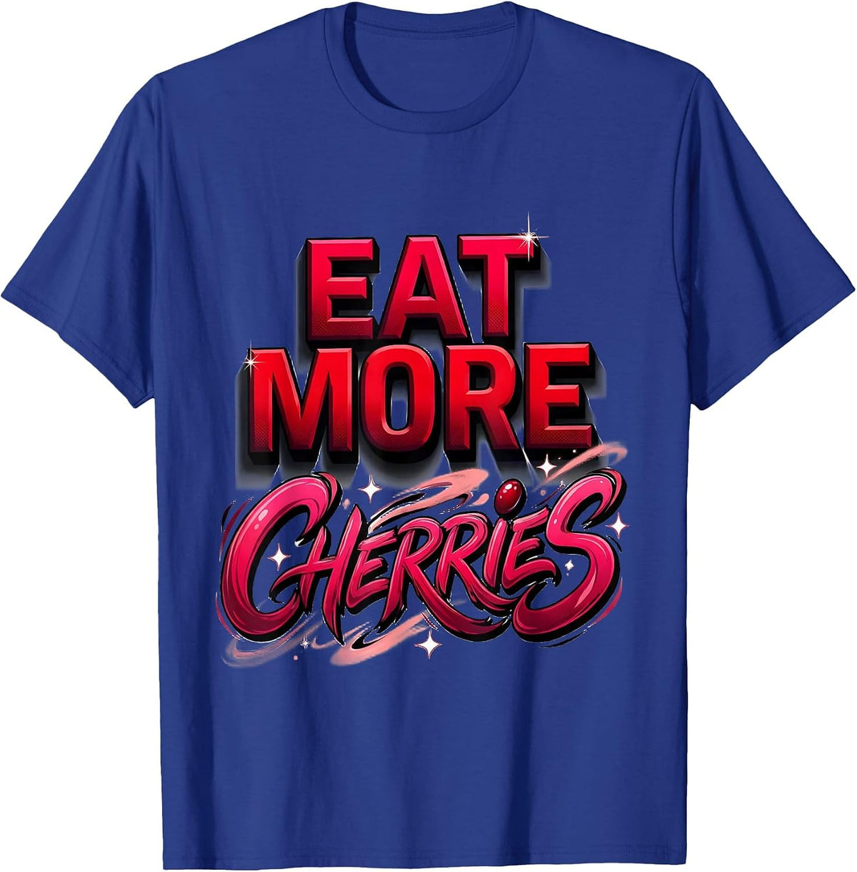 Men's Eat More Cherries Fruit Lover Graphic Design T-Shirt - Royal Blue