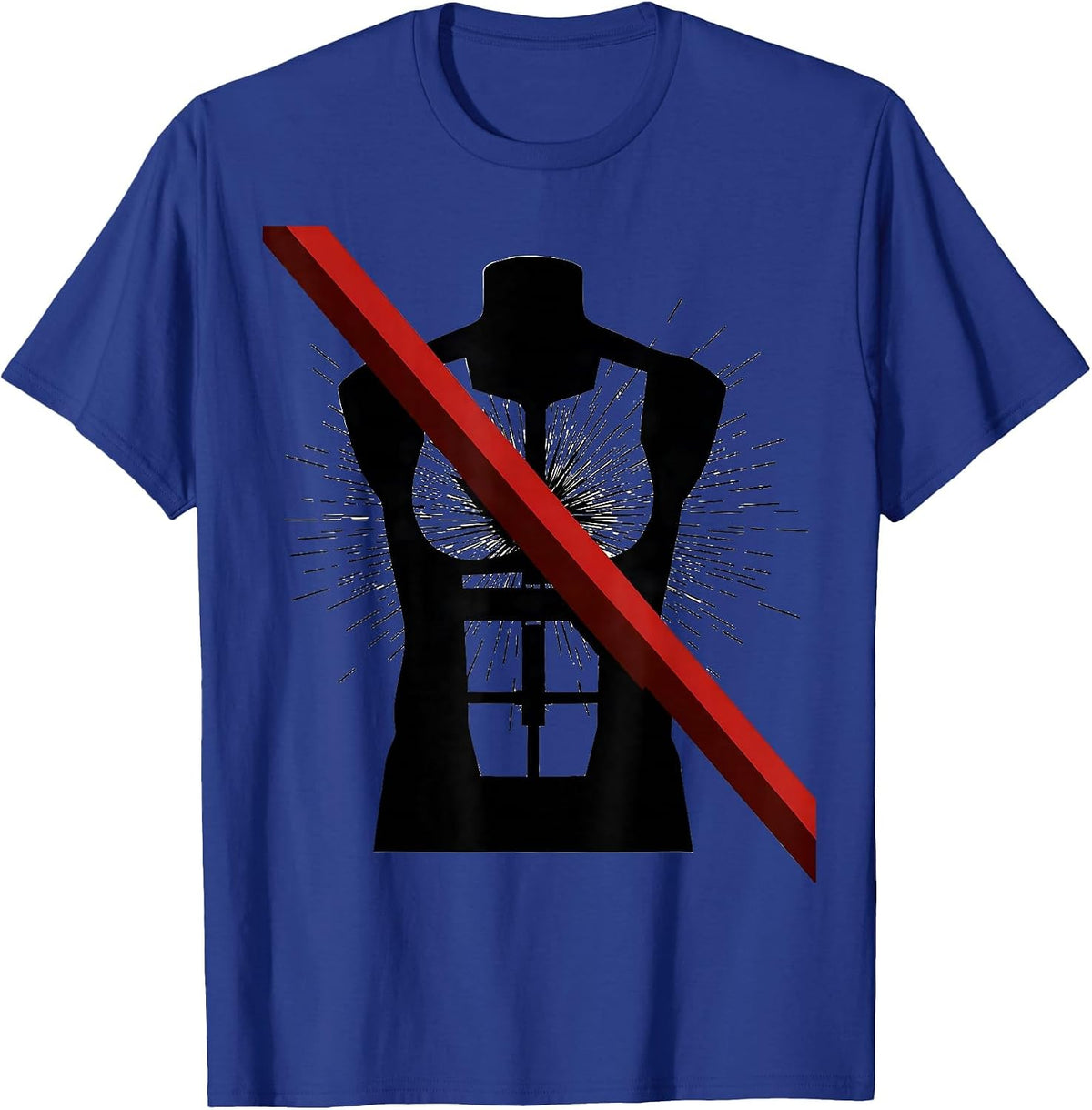 Flat Contour EMS Mannequin Deadpan Paramedic Humor T-Shirt - Royal Blue