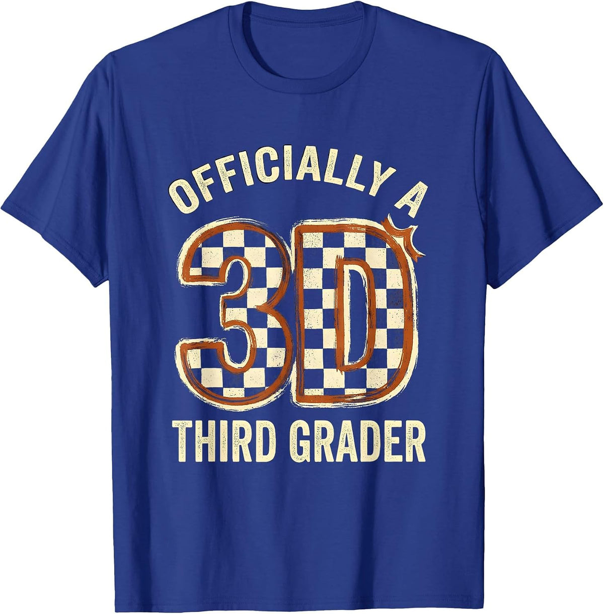Men's Officially A Third Grader Playful Teacher Girl Back To T-Shirt - Royal Blue
