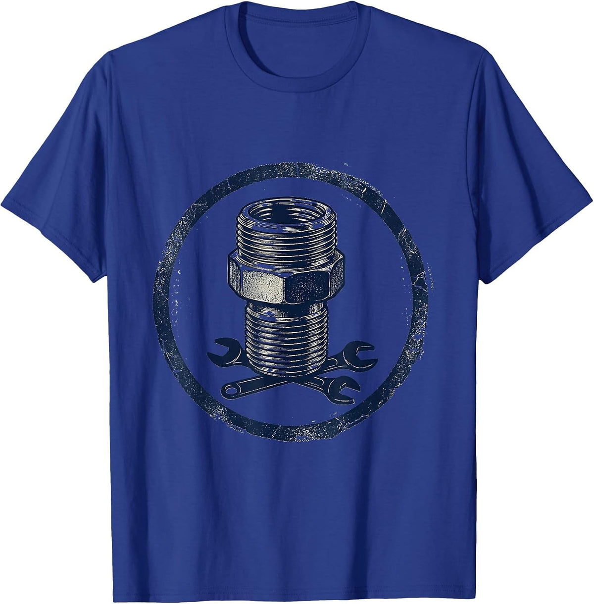 Men's Pipe Fitting Stamp Funny Plumber Pipefitter Gift T-Shirt - Royal Blue