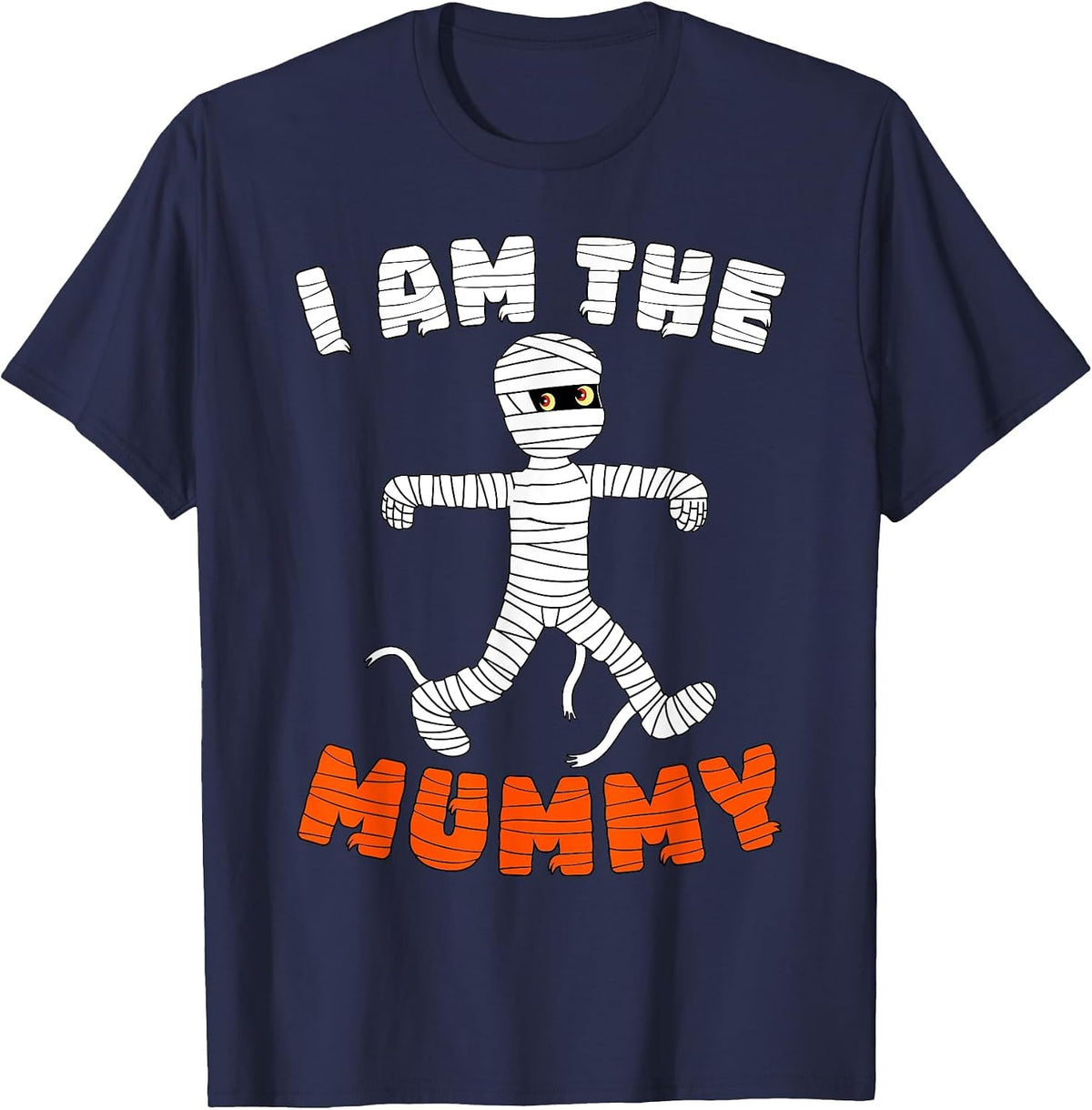 I Am The Mummy Funny Matching Couple Halloween Costume T-Shirt - Navy Blue