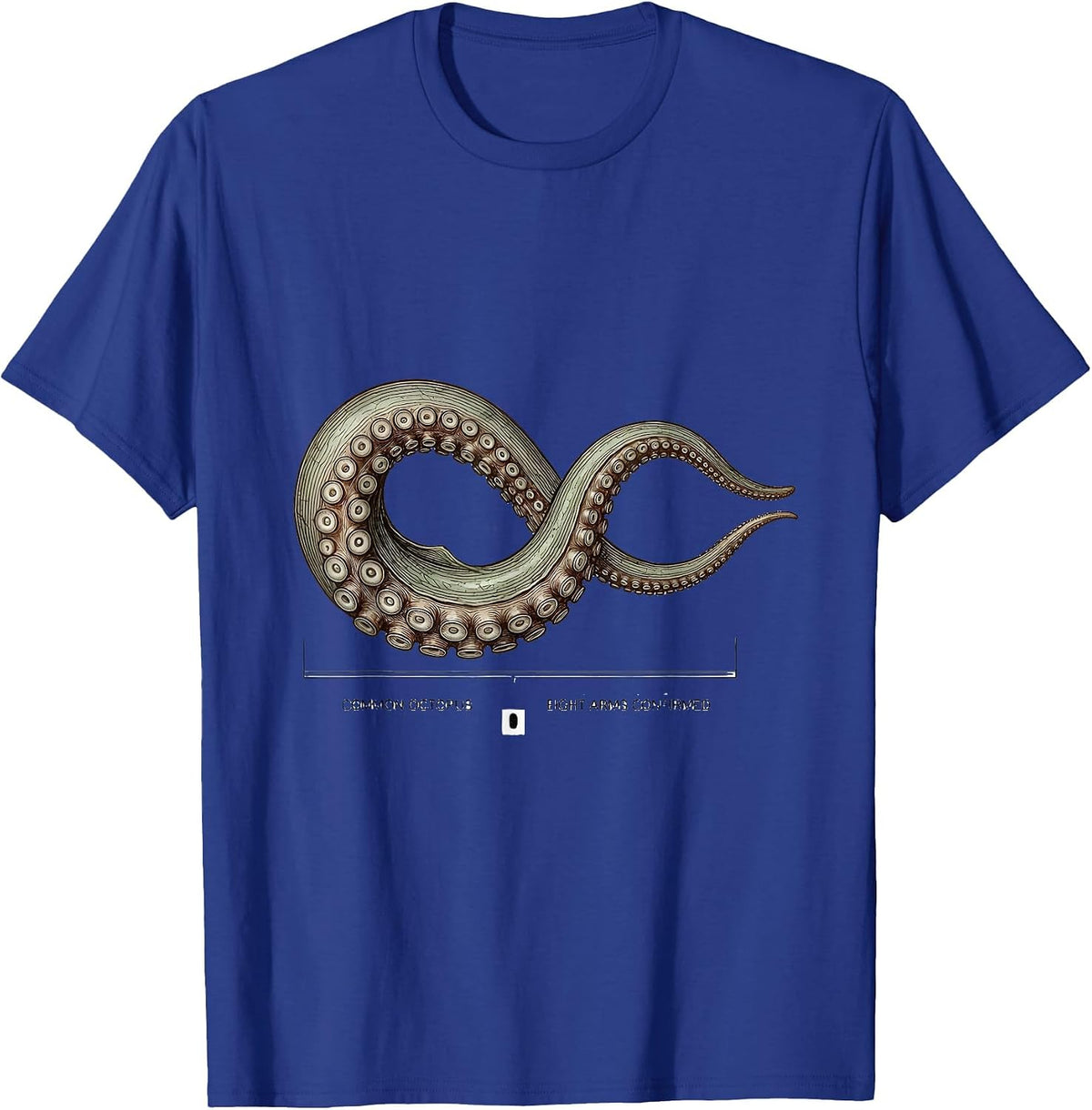 Common Octopus Eight Arms Confirmed Botanical Sea Creature T-Shirt - Royal Blue