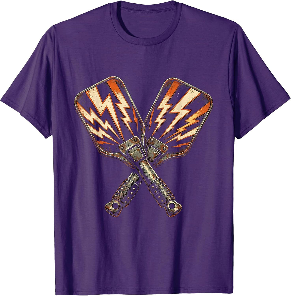 EMT Defibrillator Paddles Lightning Bolt Graphic T-Shirt - Purple