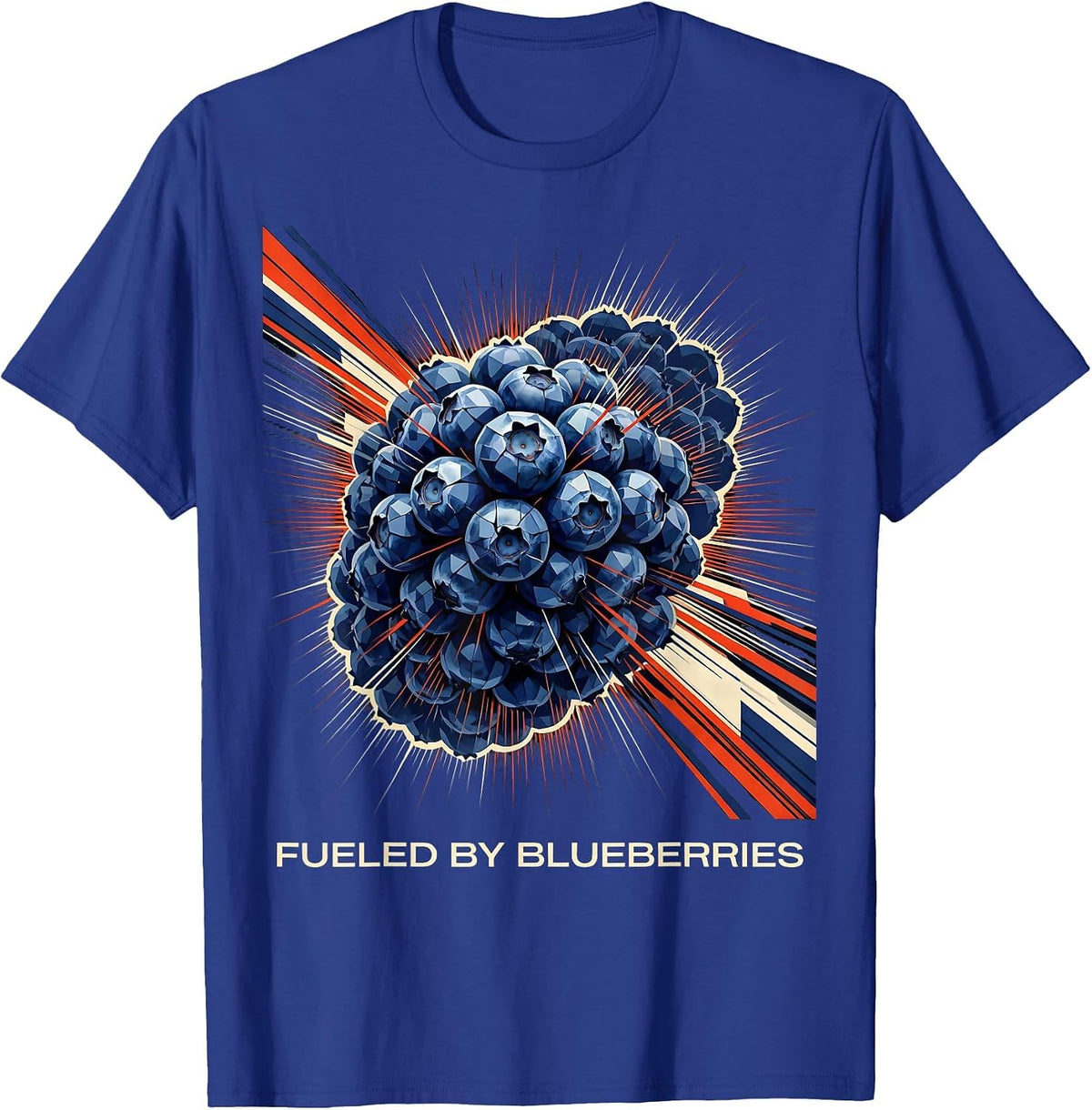 Men's Fueled by Blueberries Fruit Lover Design T-Shirt - Royal Blue