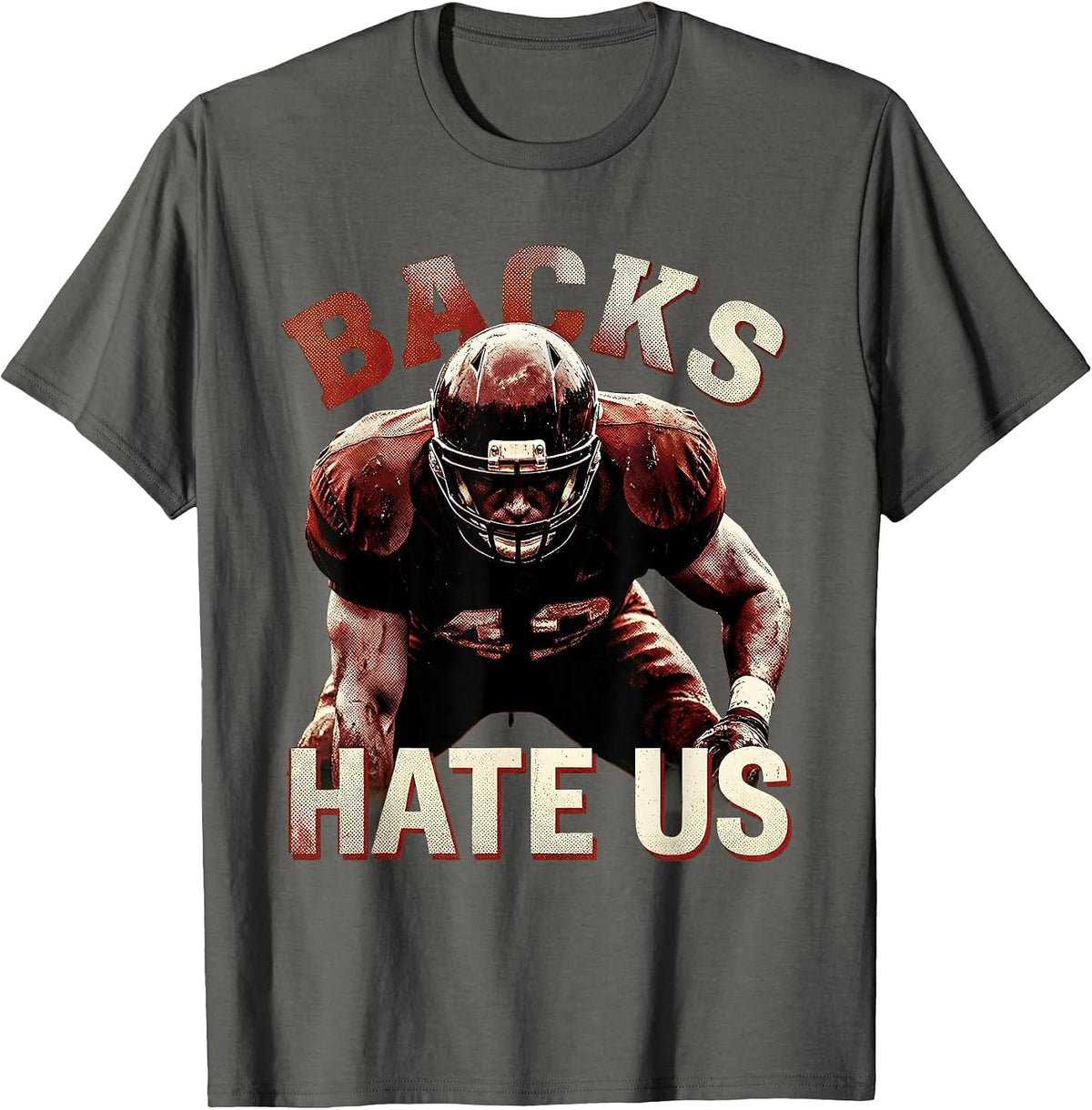 Backs Hate Us Rugby Forward Pride Design T-Shirt - Asphalt Grey