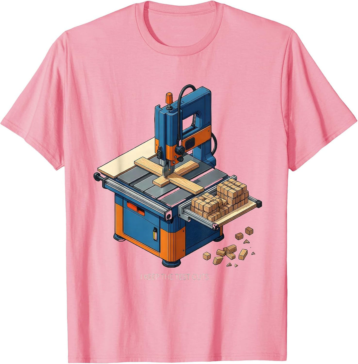 Men's I Keep The Test Cuts Funny Woodworking Carpenter Dad Humor T-Shirt - Pink