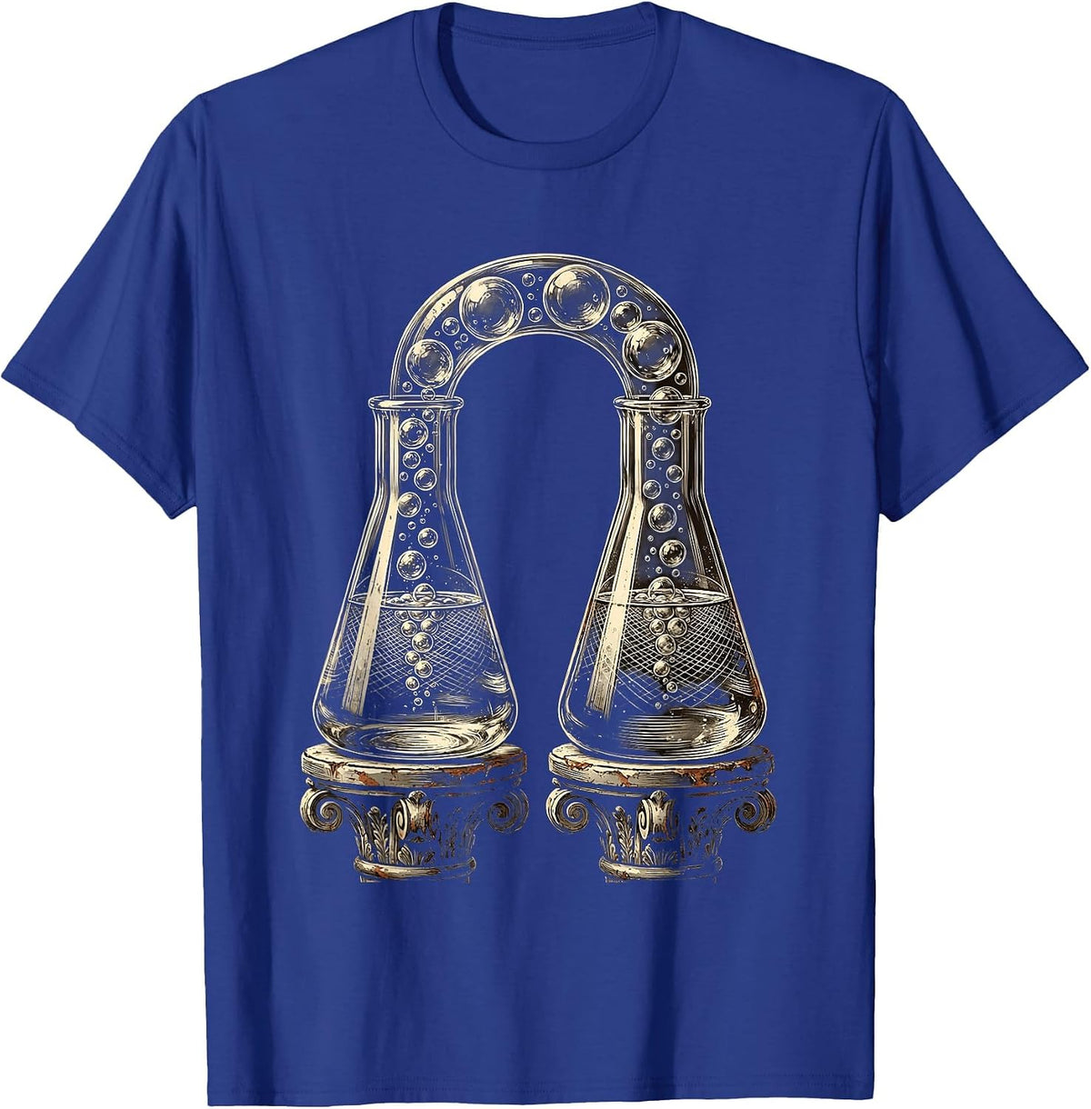 Science Teacher Chemistry Flask Bubbling Lab Design T-Shirt - Royal Blue
