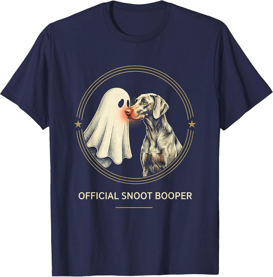 Official Snoot Booper Ghost Boops Dog Funny Halloween Dog T-Shirt - Navy Blue