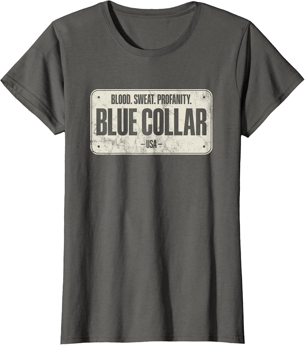 Blue Collar Workwear Blood Sweat Profanity Blue Collar T-Shirt - Asphalt Grey