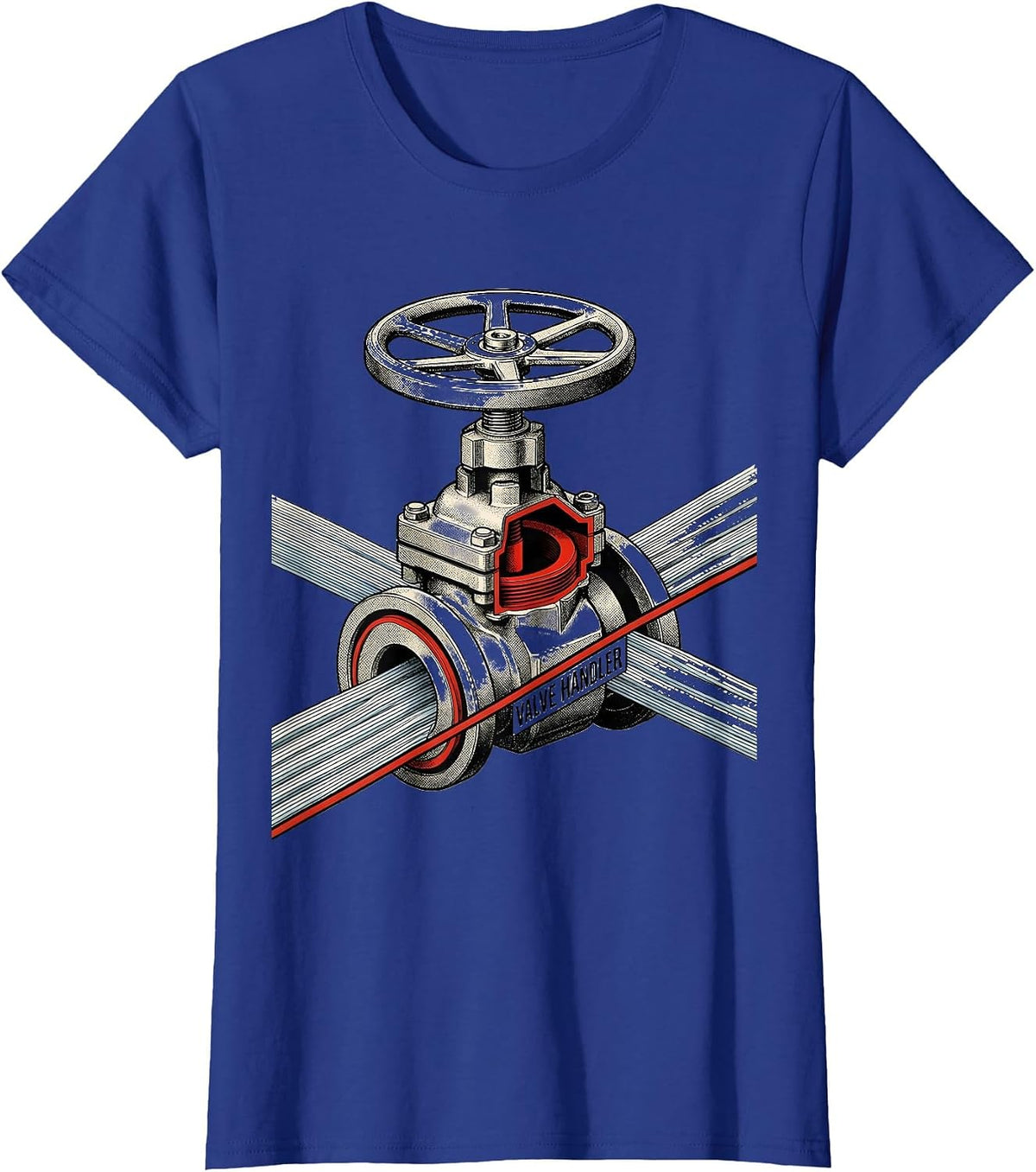 Women's Valve Handler Funny Plumber Pipefitter Occupational Humor T-Shirt - Royal Blue