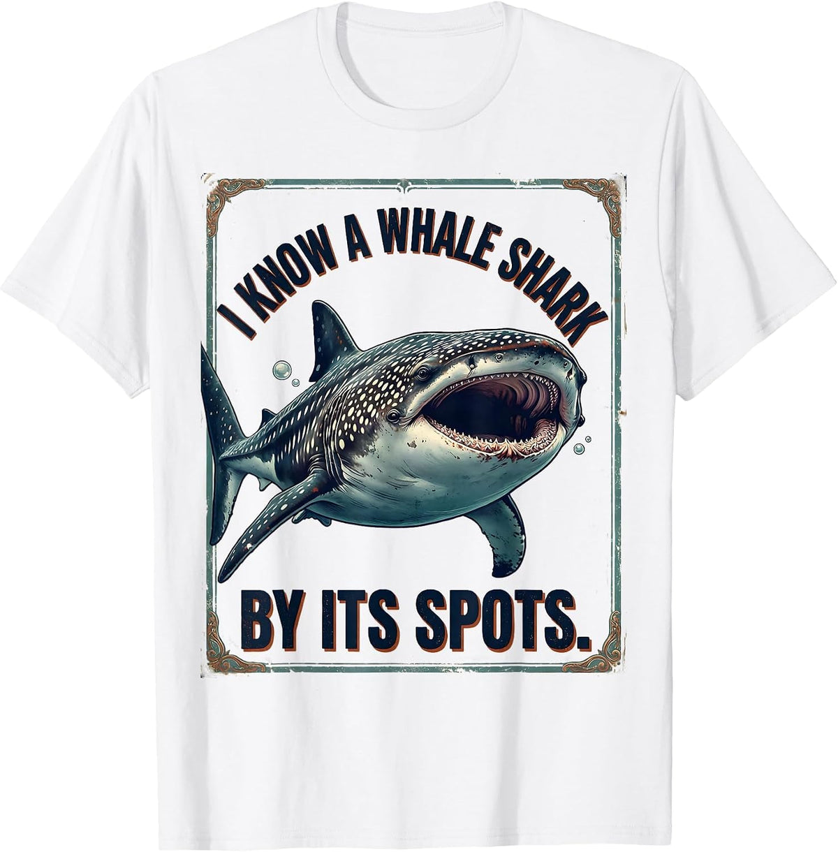 Men's I Know A Whale Shark By Its Spots Vintage Whale Shark Lover T-Shirt - White