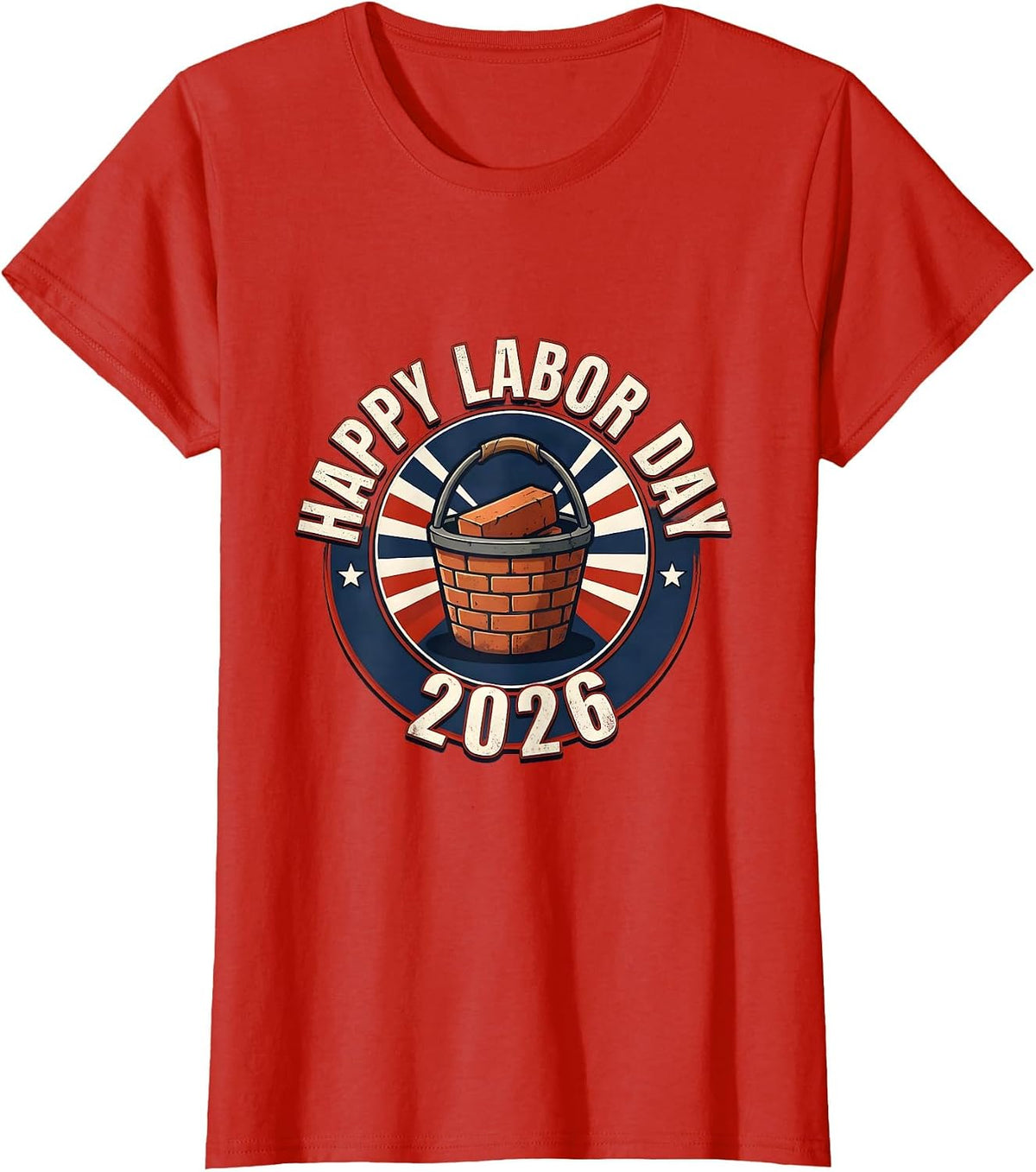 Women's Happy Labor Day 2026 Patriotic Union Pride Worker T-Shirt - Red