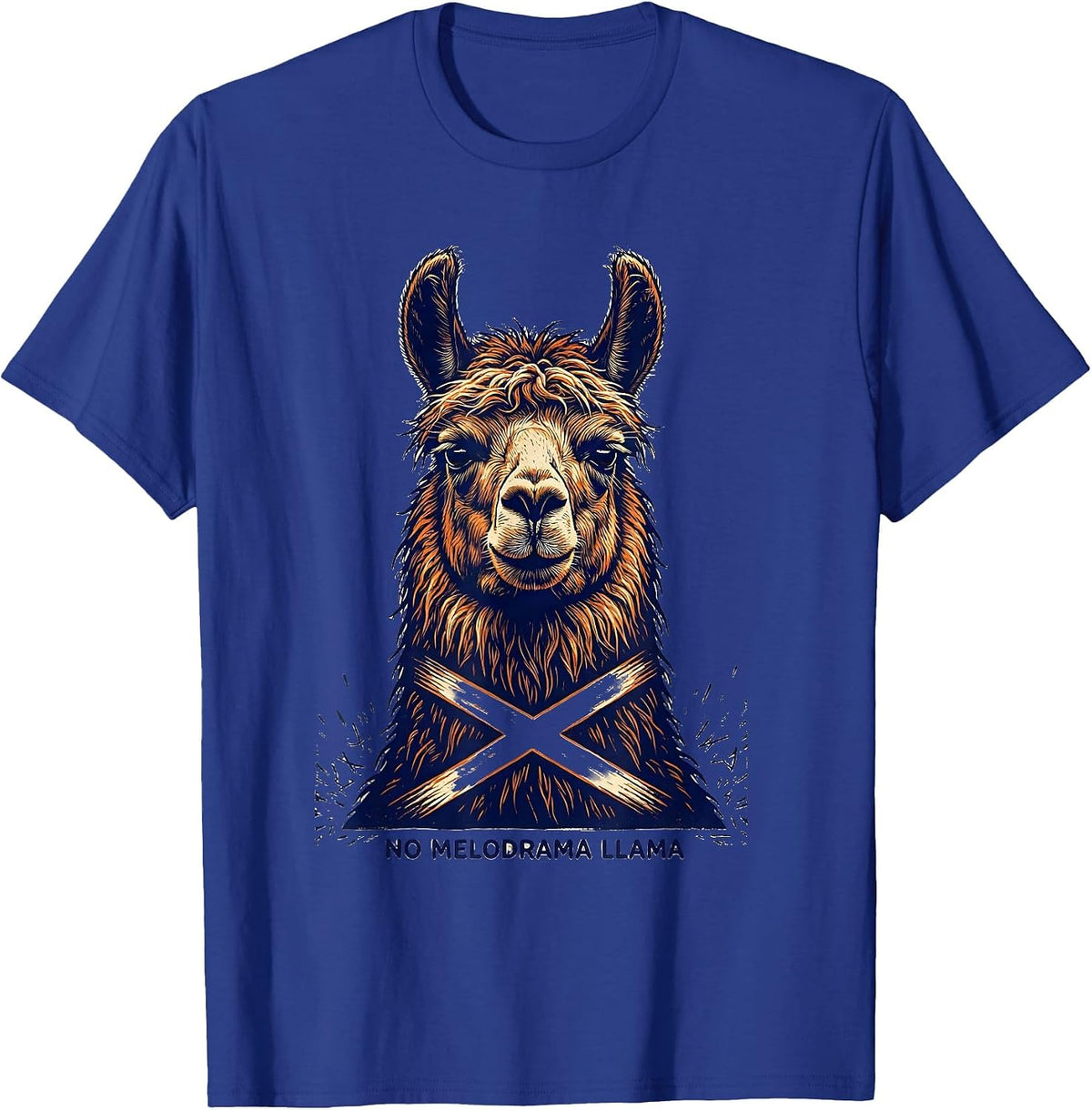 Men's No Melodrama Llama Funny Llama Lover Animal Humor T-Shirt - Royal Blue