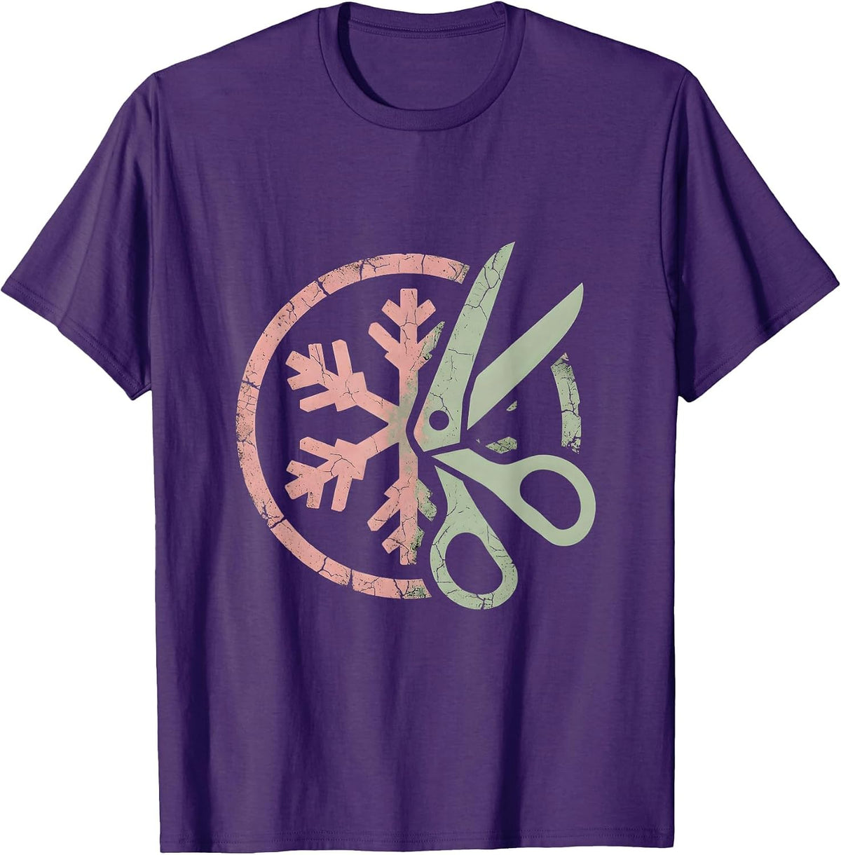 Third Grade Teacher Snowflake Scissors Art T-Shirt - Purple
