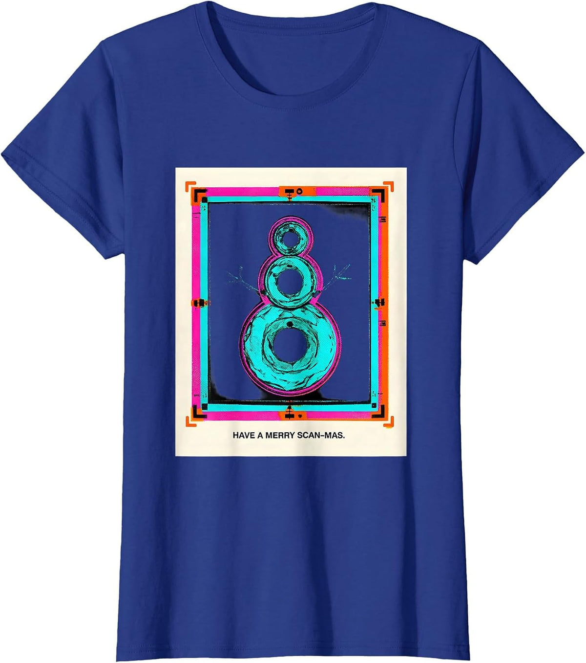 Women's Have A Merry Scan-mas Radiology Tech Christmas Humor T-Shirt - Royal Blue