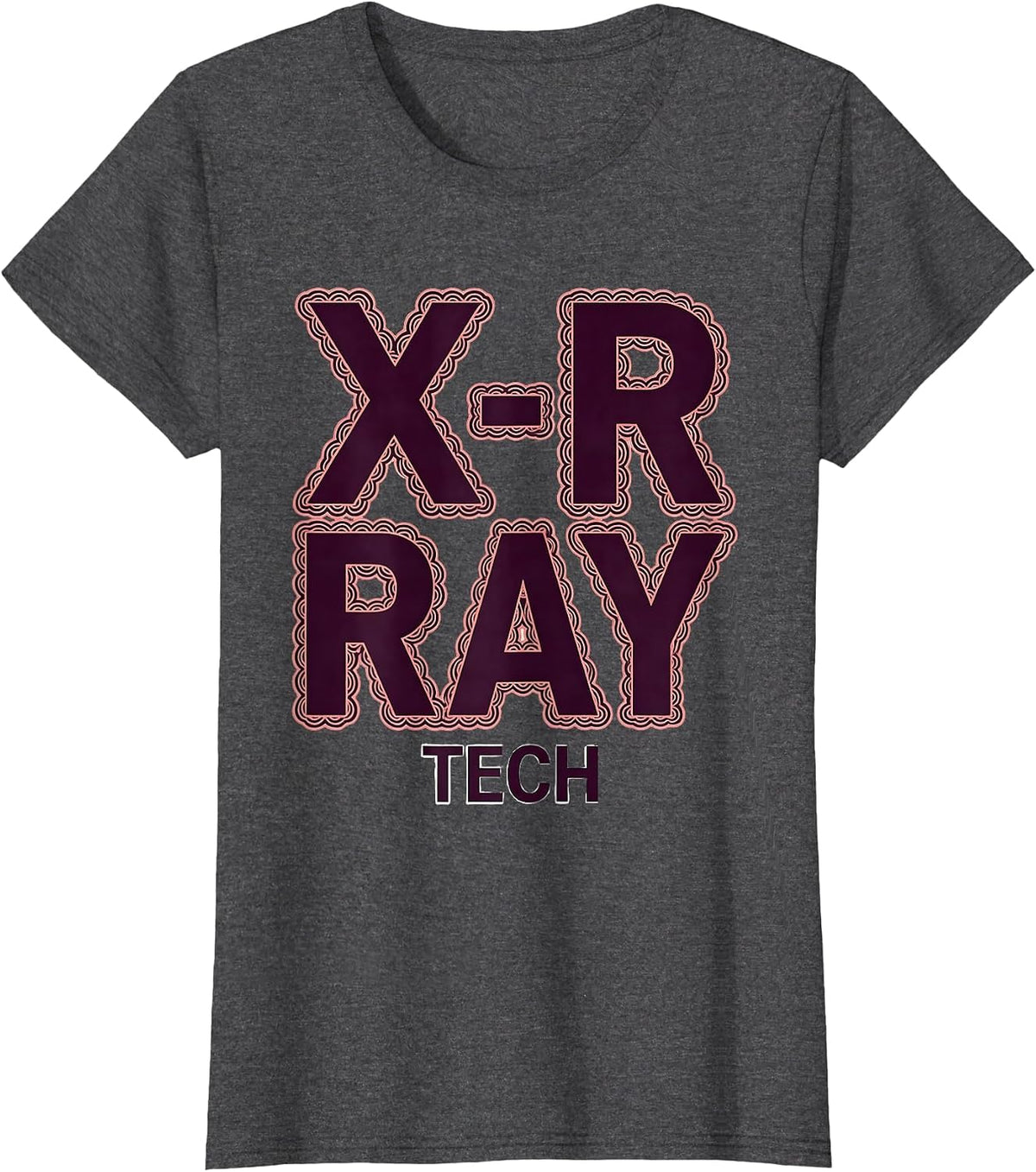 Women's X-RAY TECH Cute Radiology Tech Coquette Playful Pride T-Shirt - Dark Heather Grey