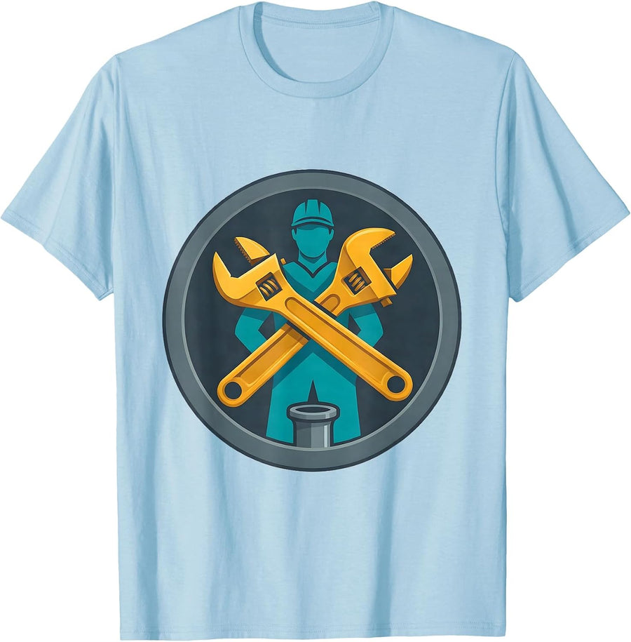 Men's Plumber Halloween Costume Funny Adult Joke T-Shirt - Baby Blue