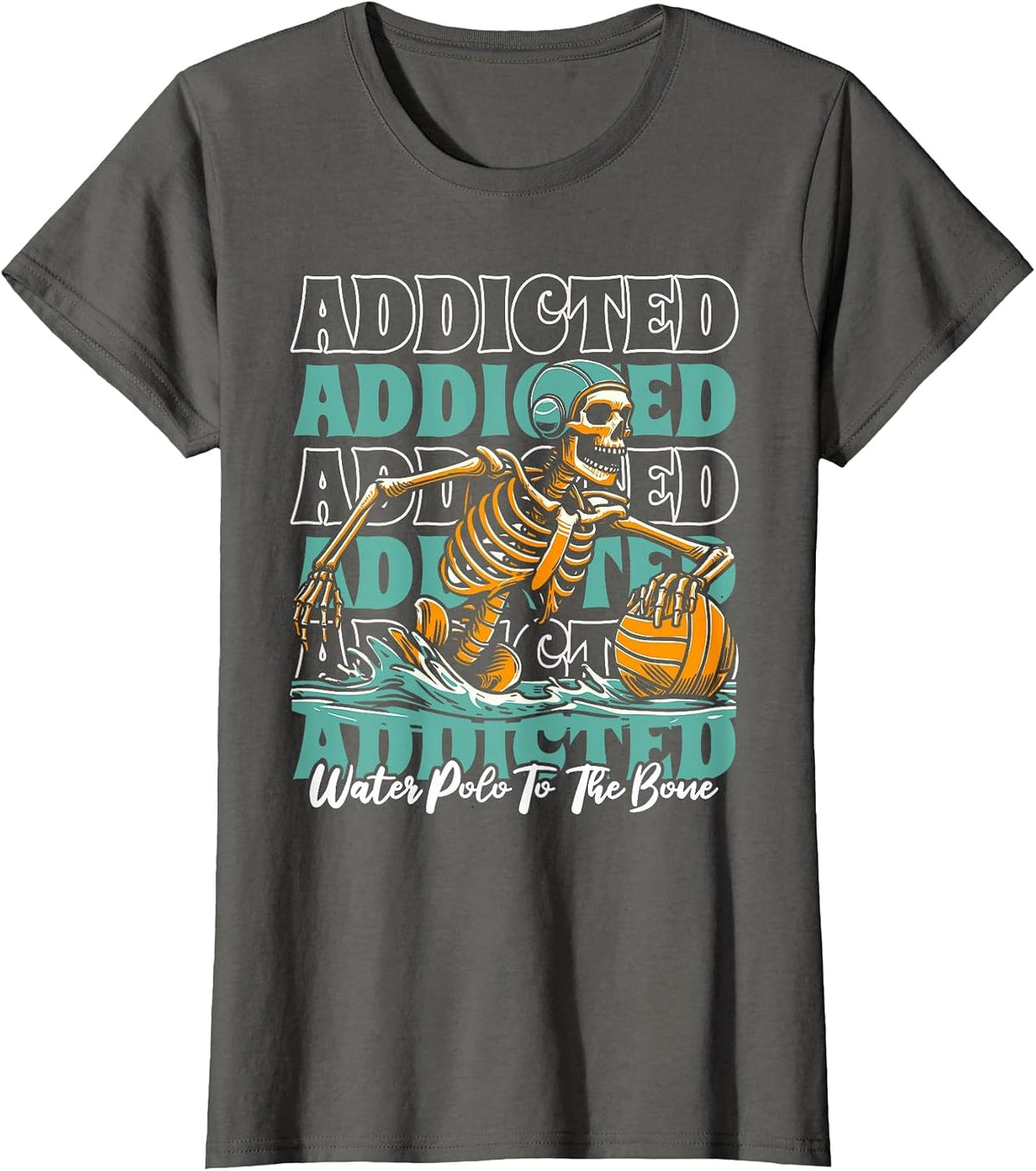 Player Skeleton - Waterpolo Sport Water Polo T-Shirt - Asphalt Grey