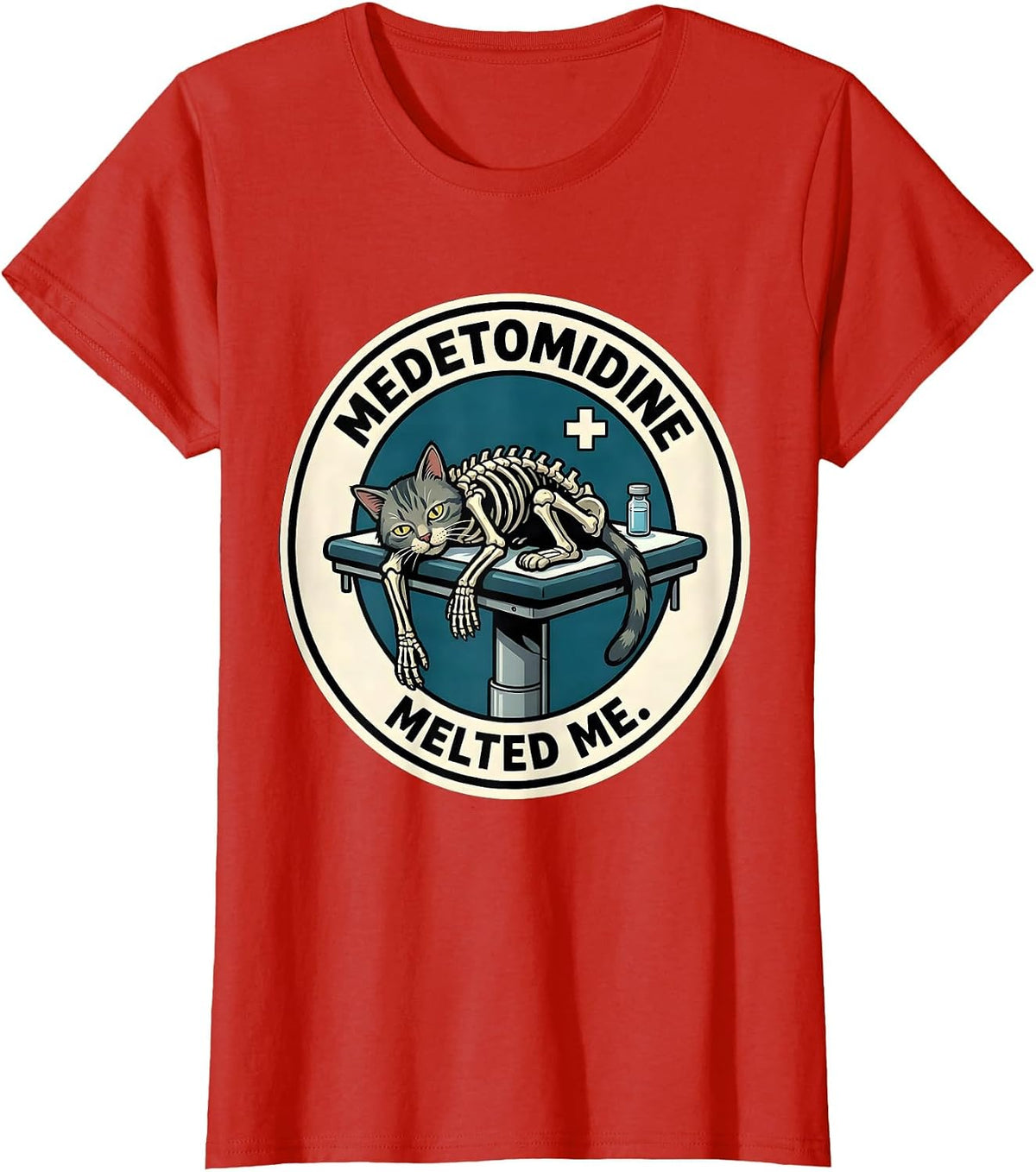 Medetomidine Melted Me Funny Veterinarian Vet Tech Gift T-Shirt - Red