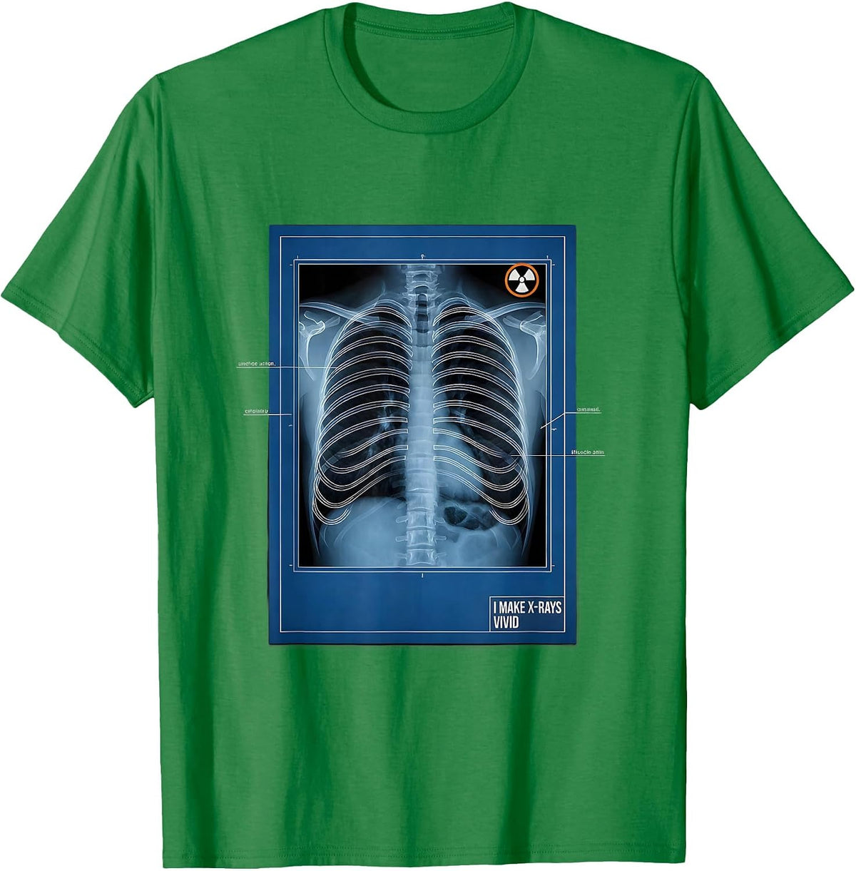 Men's I Make X-Rays Vivid Technical Blueprint Radiology Tech Rad T-Shirt - Kelly Green