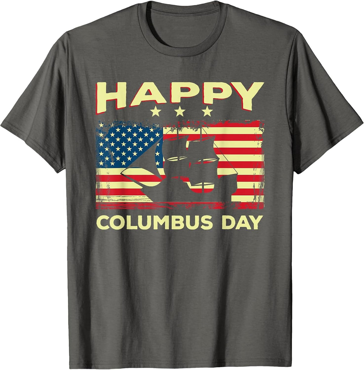 Happy Columbus Day - Discovery Italian Explorer T-Shirt - Asphalt Grey