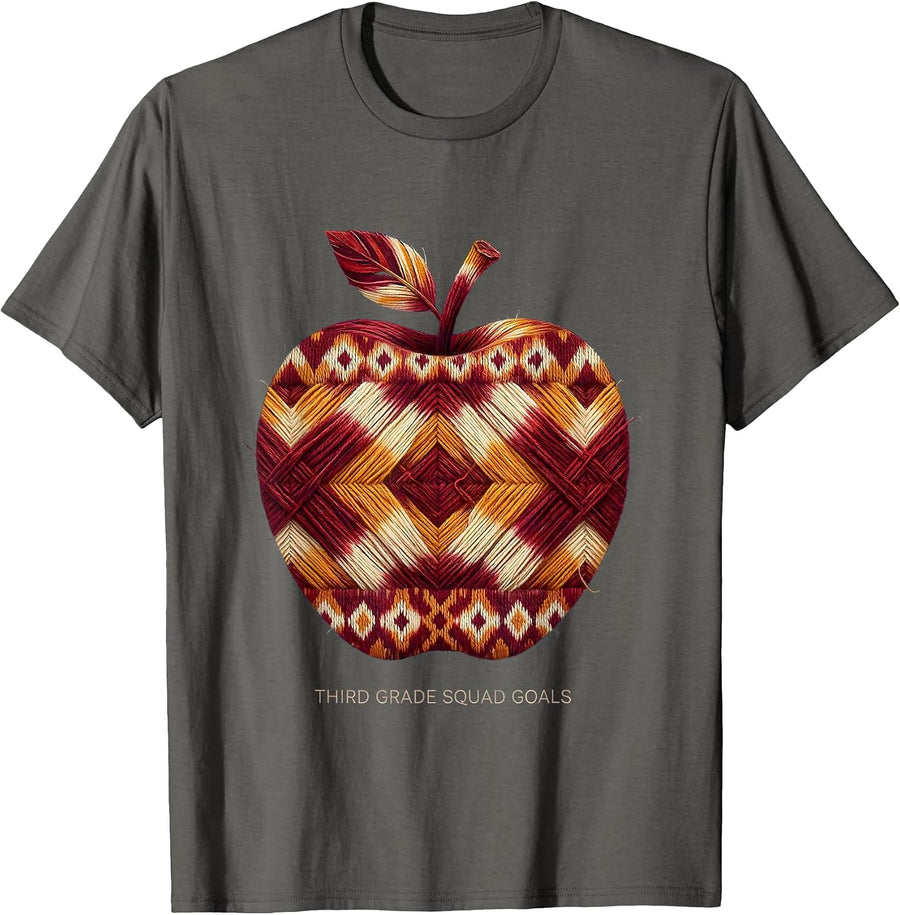 Third Grade Squad Goals Teacher Design T-Shirt - Asphalt Grey