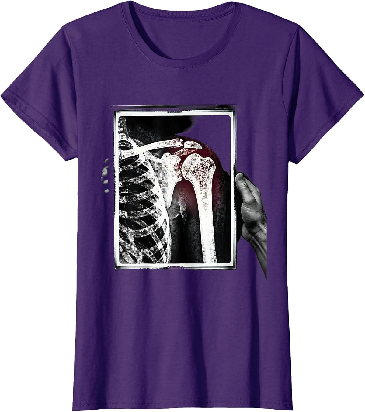 Women's Radiographic Detector Shoulder Joint Radiology Tech Humor T-Shirt - Purple