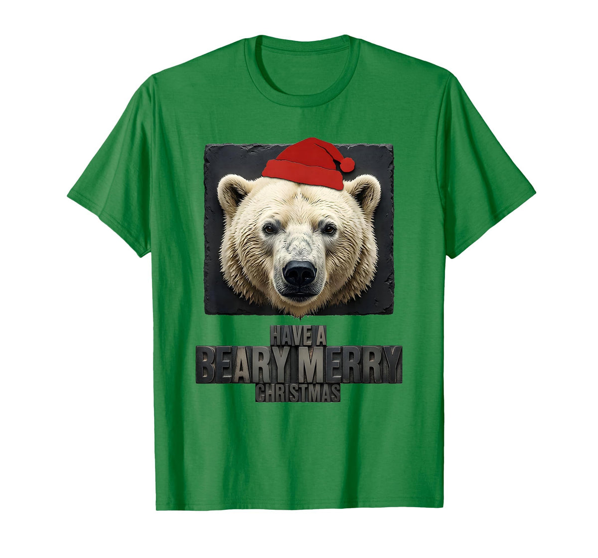 Mademark Have A Beary Merry Christmas Funny Bear Novelty Holiday T-Shirt - Kelly Green