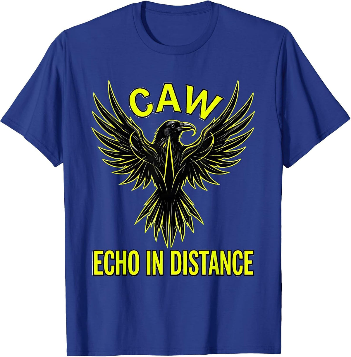 Men's Caw Echo In Distance Crow Nature Design T-Shirt - Royal Blue