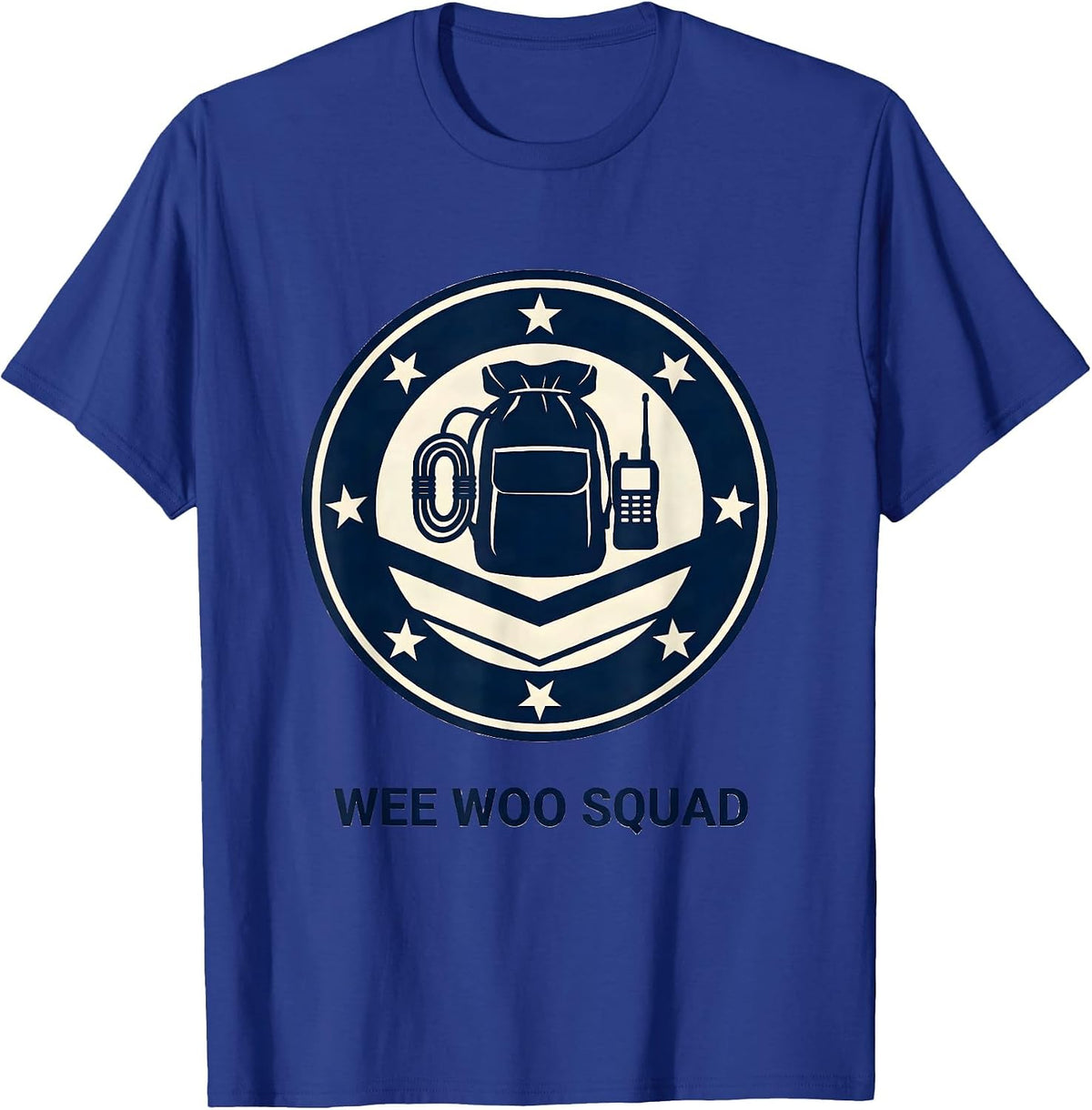 Men's Wee Woo Squad EMS Paramedic EMT Crew Gag Humor T-Shirt - Royal Blue