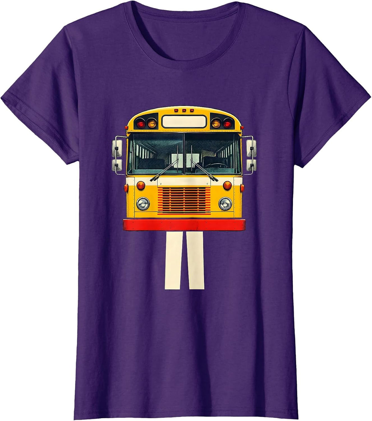 Women's School Bus Driver Funny Costume Back to School T-Shirt - Purple
