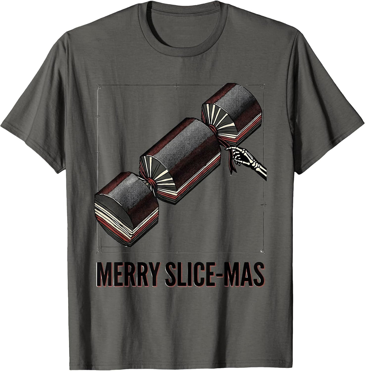 Merry Slice-mas Radiology Tech Christmas CT Scan Humor T-Shirt - Asphalt Grey