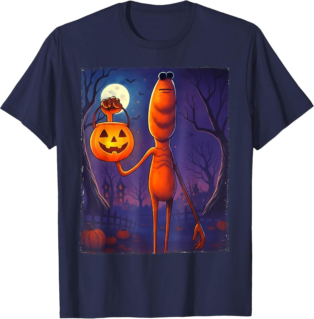 Marcus The Worm Halloween Custome T-Shirt - Navy Blue
