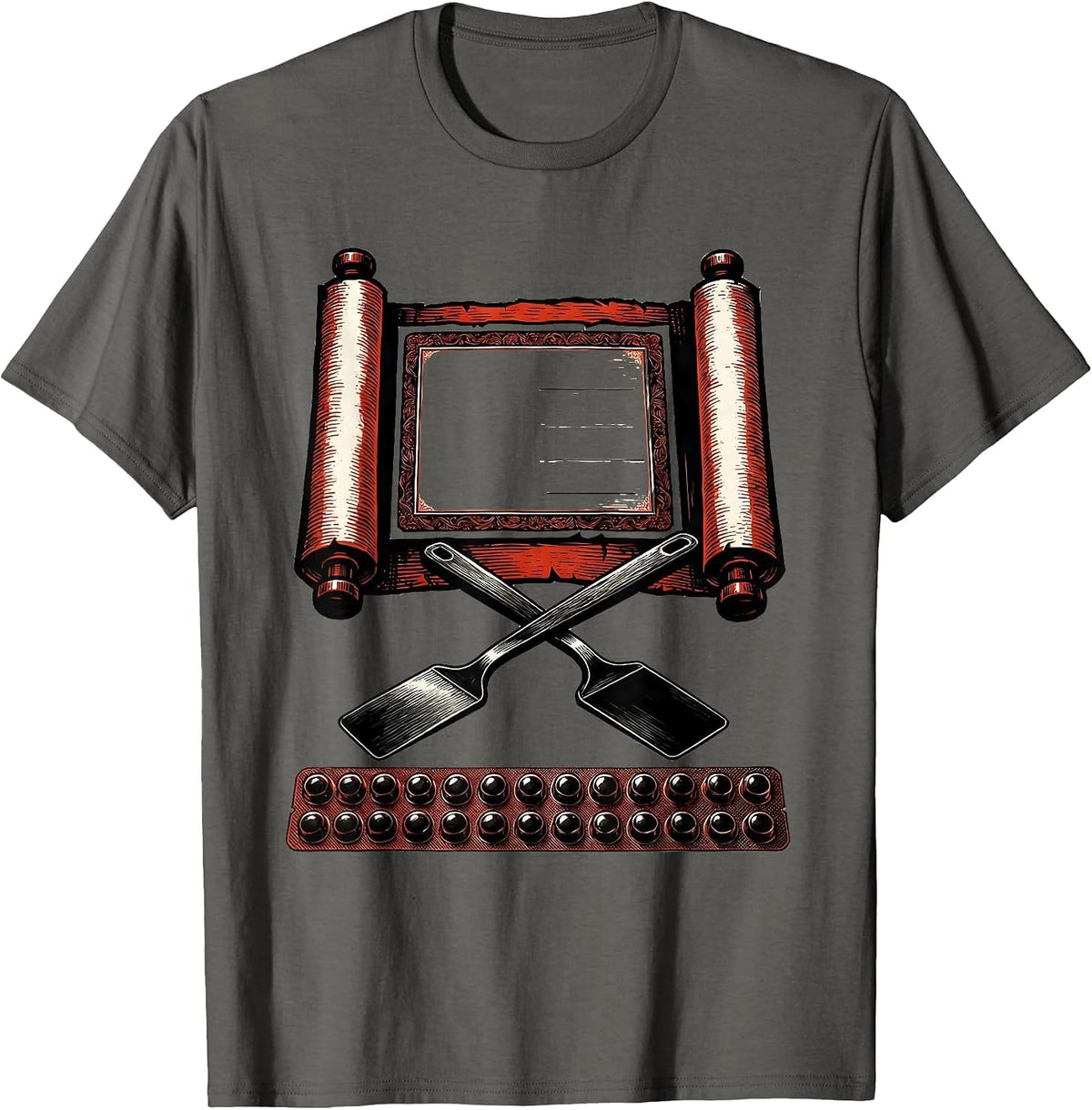 Men's Pharmacy Tech Scroll Counting Tray Stencil Graphic T-Shirt - Asphalt Grey