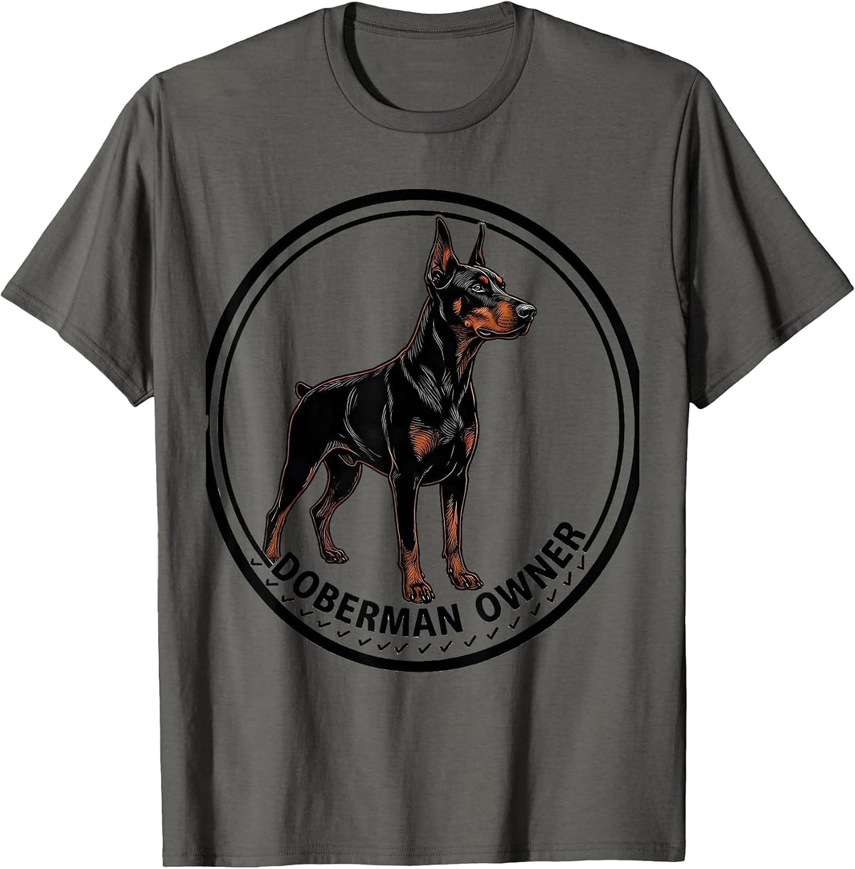 Men's Doberman Owner Funny Dobie Mom Dad Pet Lover Humor T-Shirt - Asphalt Grey