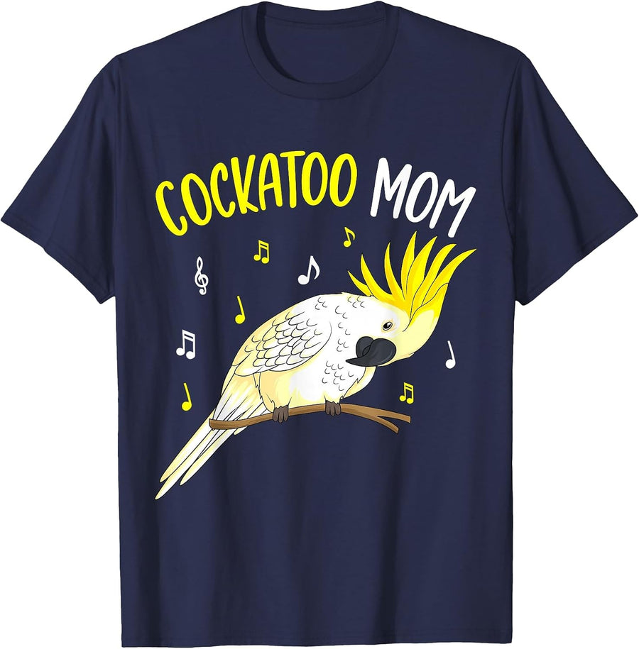 Cockatoo Mom Funny Parrot Bird Women T-Shirt - Navy Blue