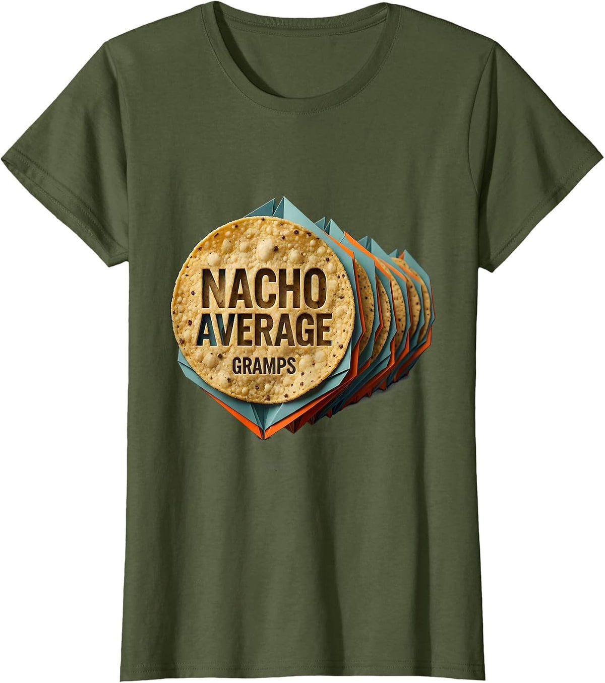 Women's Nacho Average Gramps Funny Grandpa Cinco De Mayo Party Gift T-Shirt - Olive Green